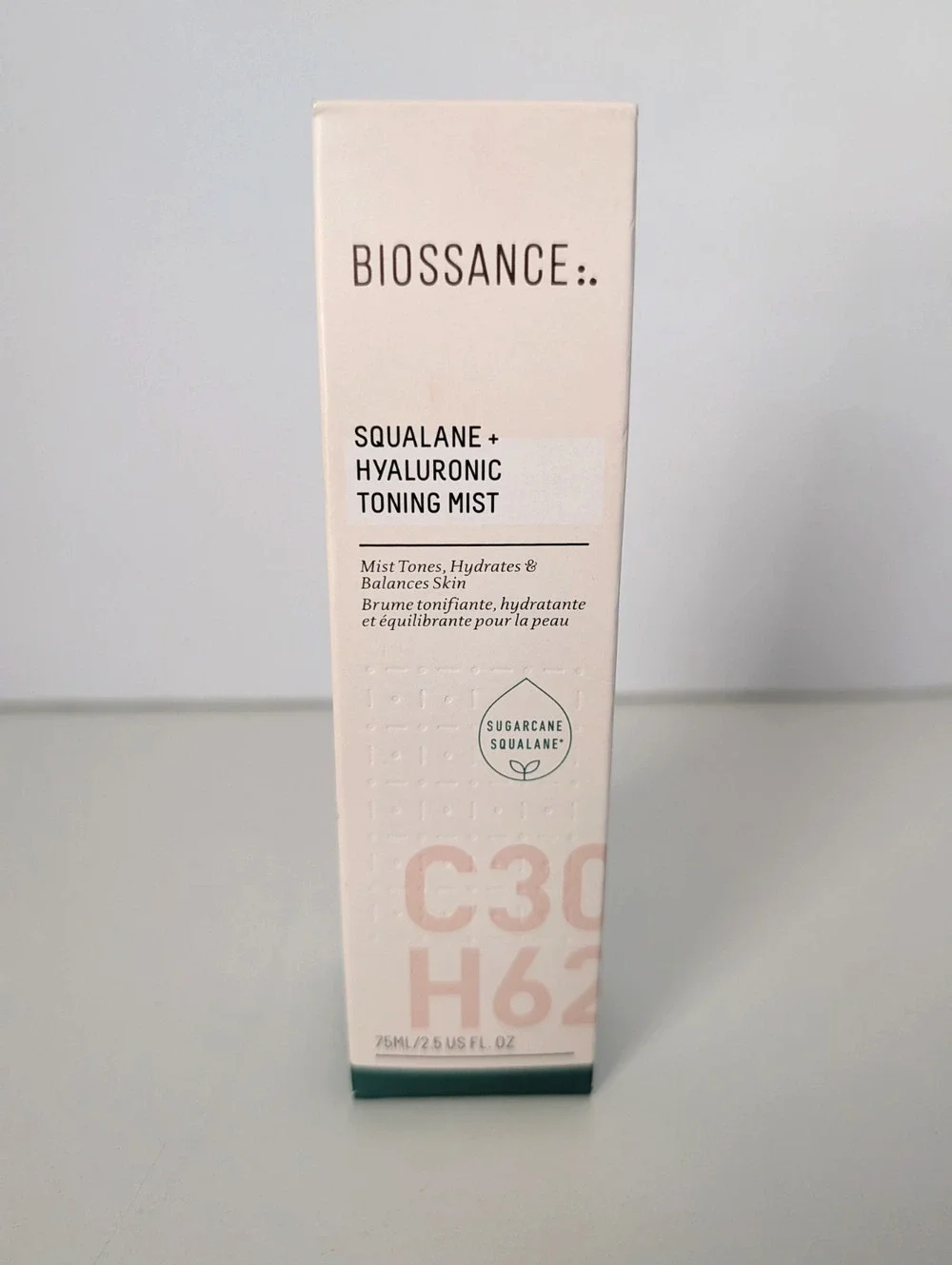 Biossance Squalane Hyaluronic Toning Mist 75ml Hydrating Face Spray New 2.5 oz
